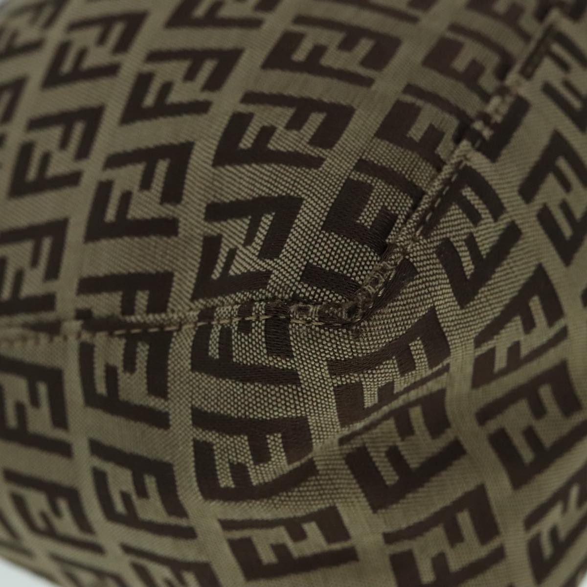 FENDI Zucchino Canvas Hand Bag Beige Brown92979