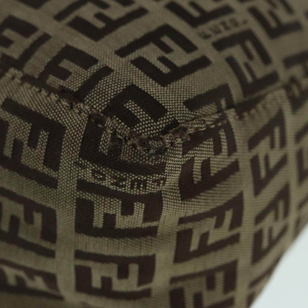 FENDI Zucchino Canvas Hand Bag Beige Brown92979