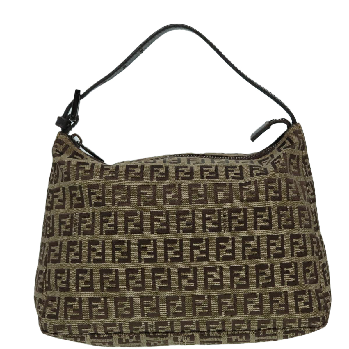 FENDI Zucchino Canvas Hand Bag Beige Brown92979