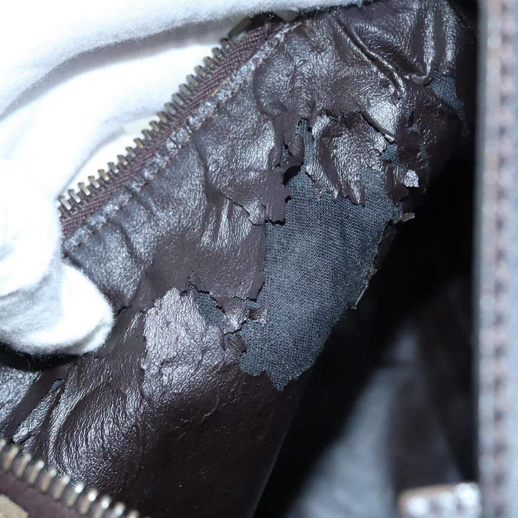 FENDI Zucchino Canvas Hand Bag Beige Brown92979