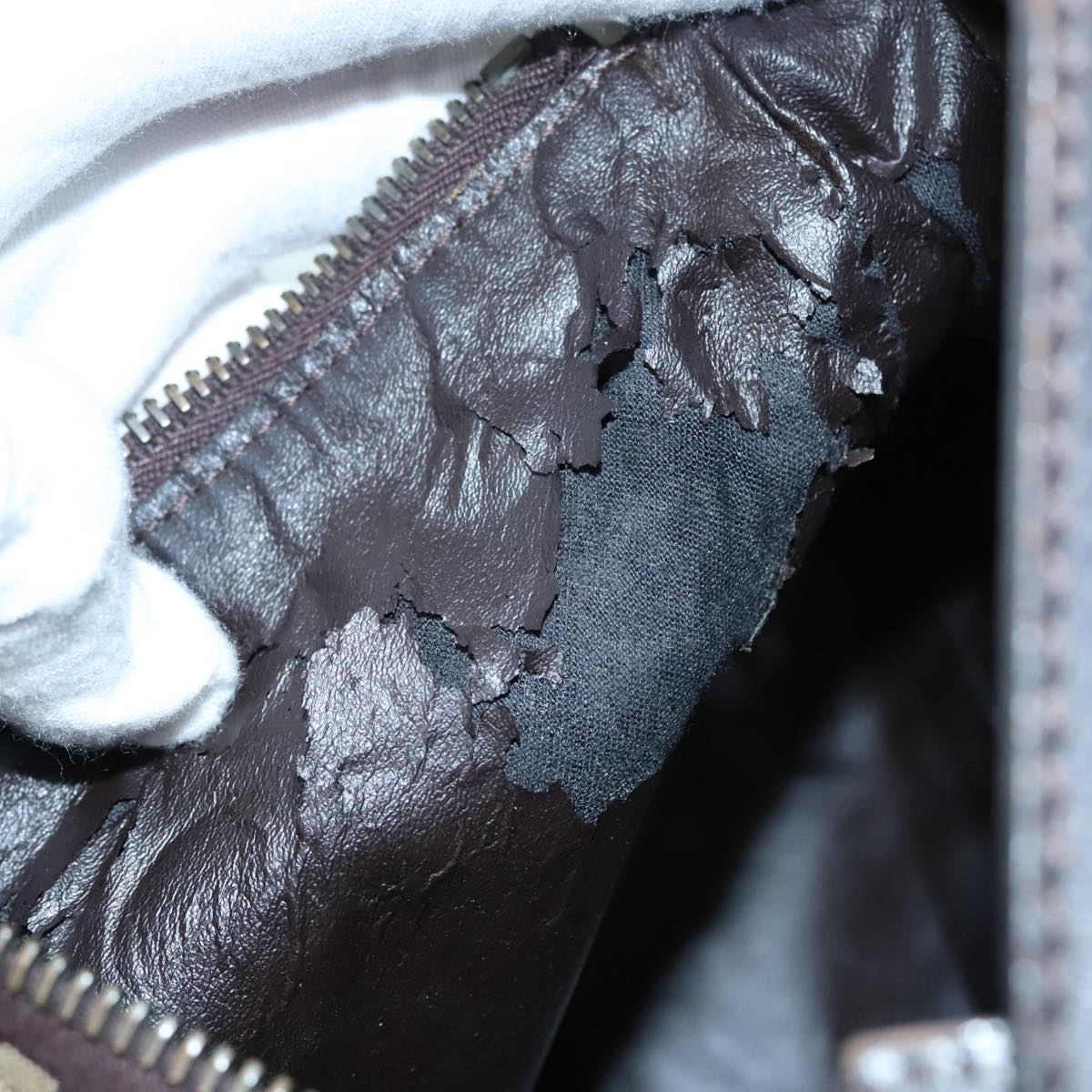 FENDI Zucchino Canvas Hand Bag Beige Brown92979