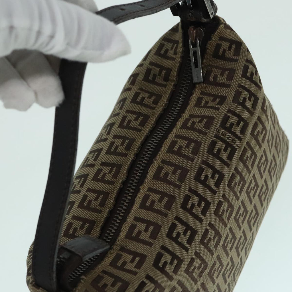FENDI Zucchino Canvas Hand Bag Beige Brown92979
