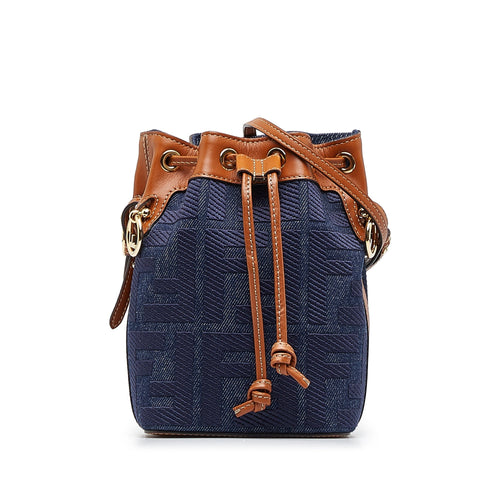 Fendi Mon Tresor Mini Blue Denim Zucca Canvas