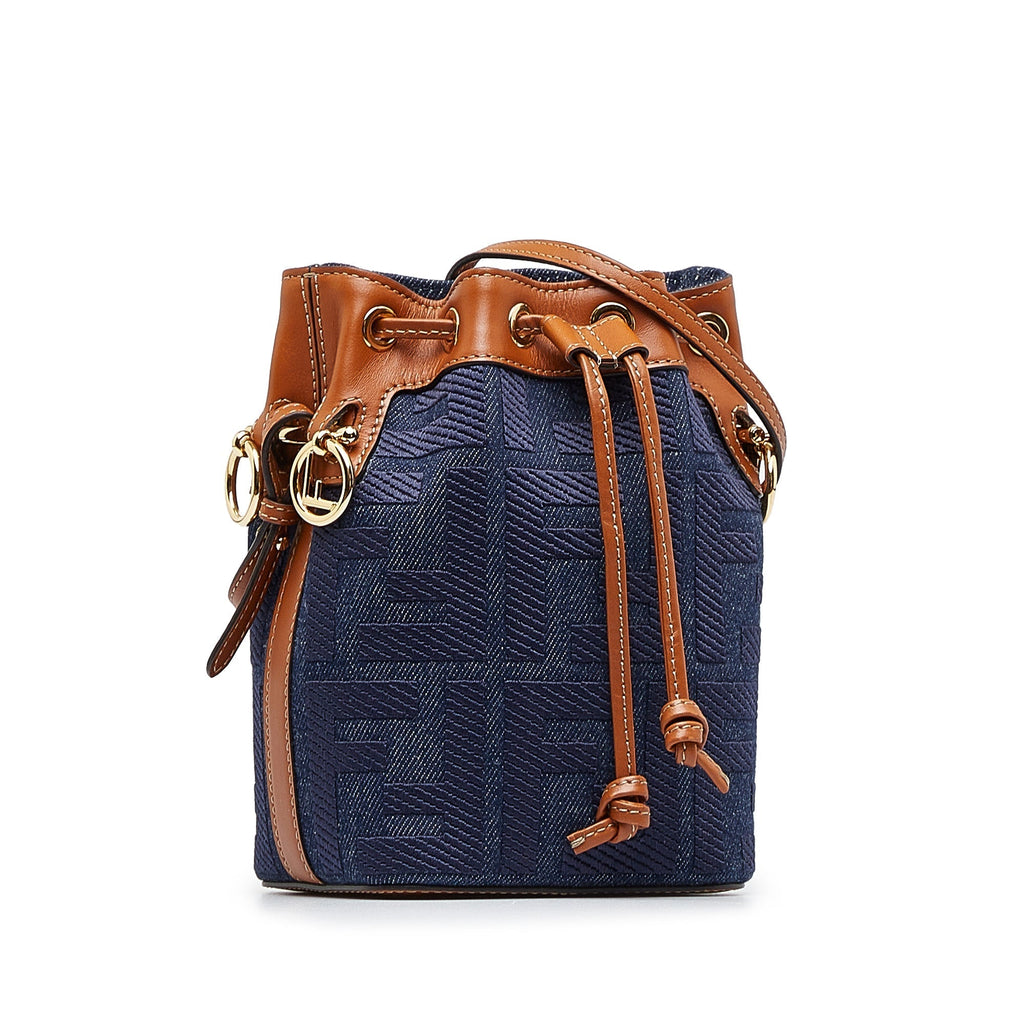 Fendi Mon Tresor Mini Blue Denim Zucca Canvas