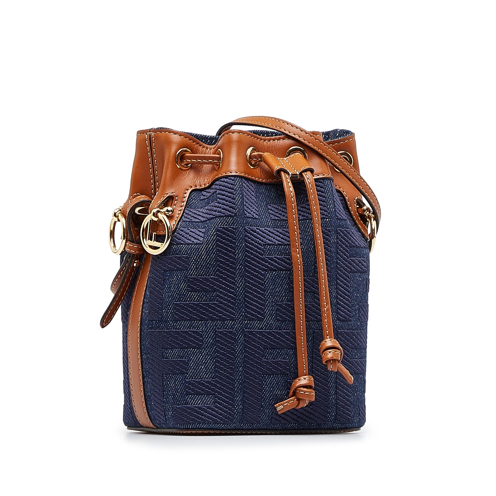Fendi Mon Tresor Mini Blue Denim Zucca Canvas