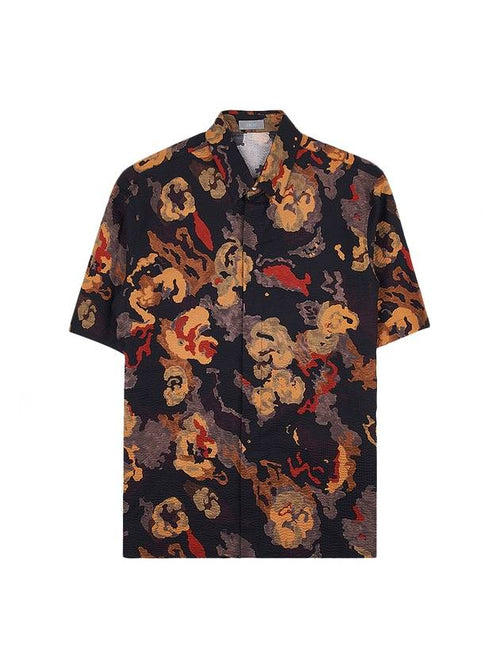 Cotton Short Sleeve Shirt Black Dior