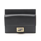 FENDI Baguette Card case Leather Black