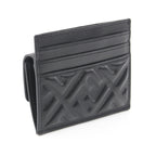 FENDI Baguette Card case Leather Black