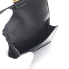 FENDI Baguette Card case Leather Black