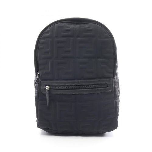 FENDI Zucca Backpack Rucksack Nylon Leather Black