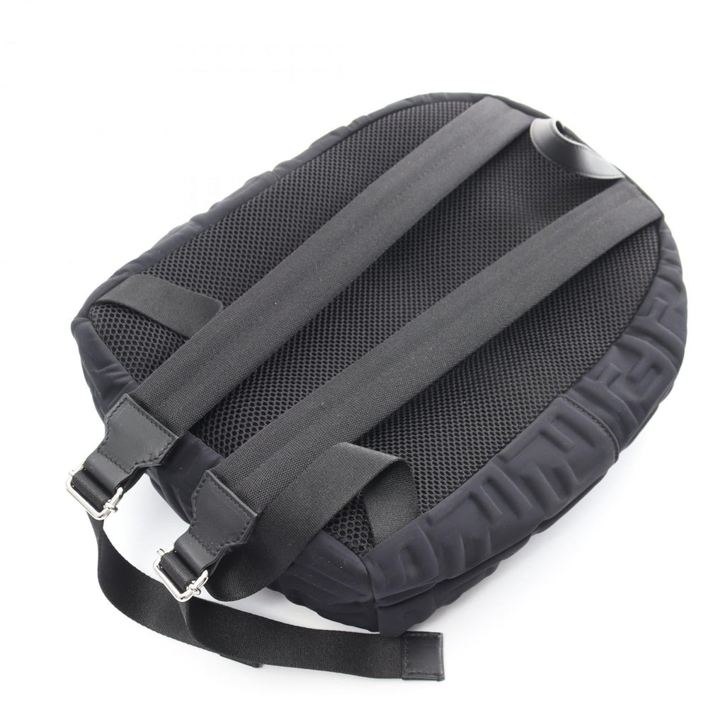 FENDI Zucca Backpack Rucksack Nylon Leather Black