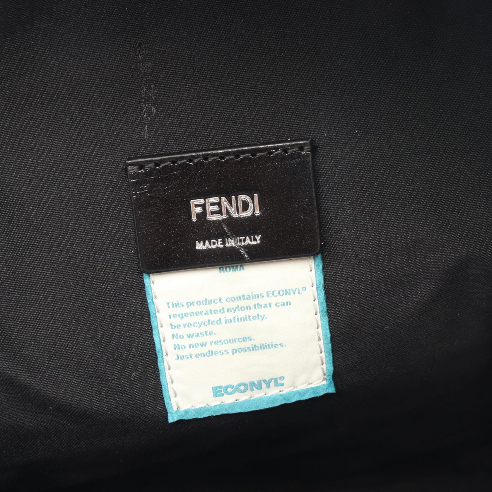 FENDI Zucca Backpack Rucksack Nylon Leather Black