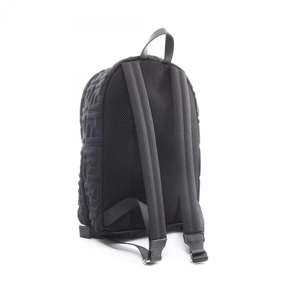 FENDI Zucca Backpack Rucksack Nylon Leather Black