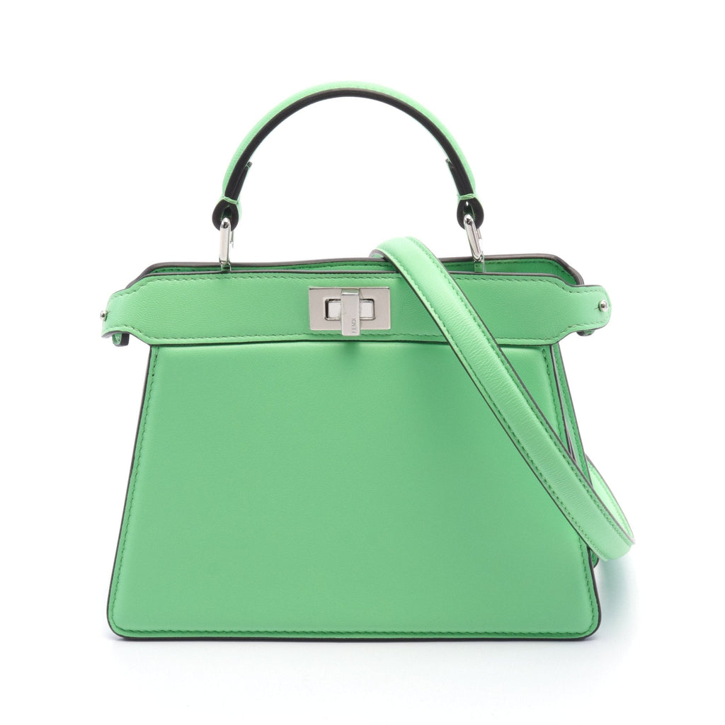 FENDI Peekaboo ISeeU Handbag Leather Yellow-green 2WAY