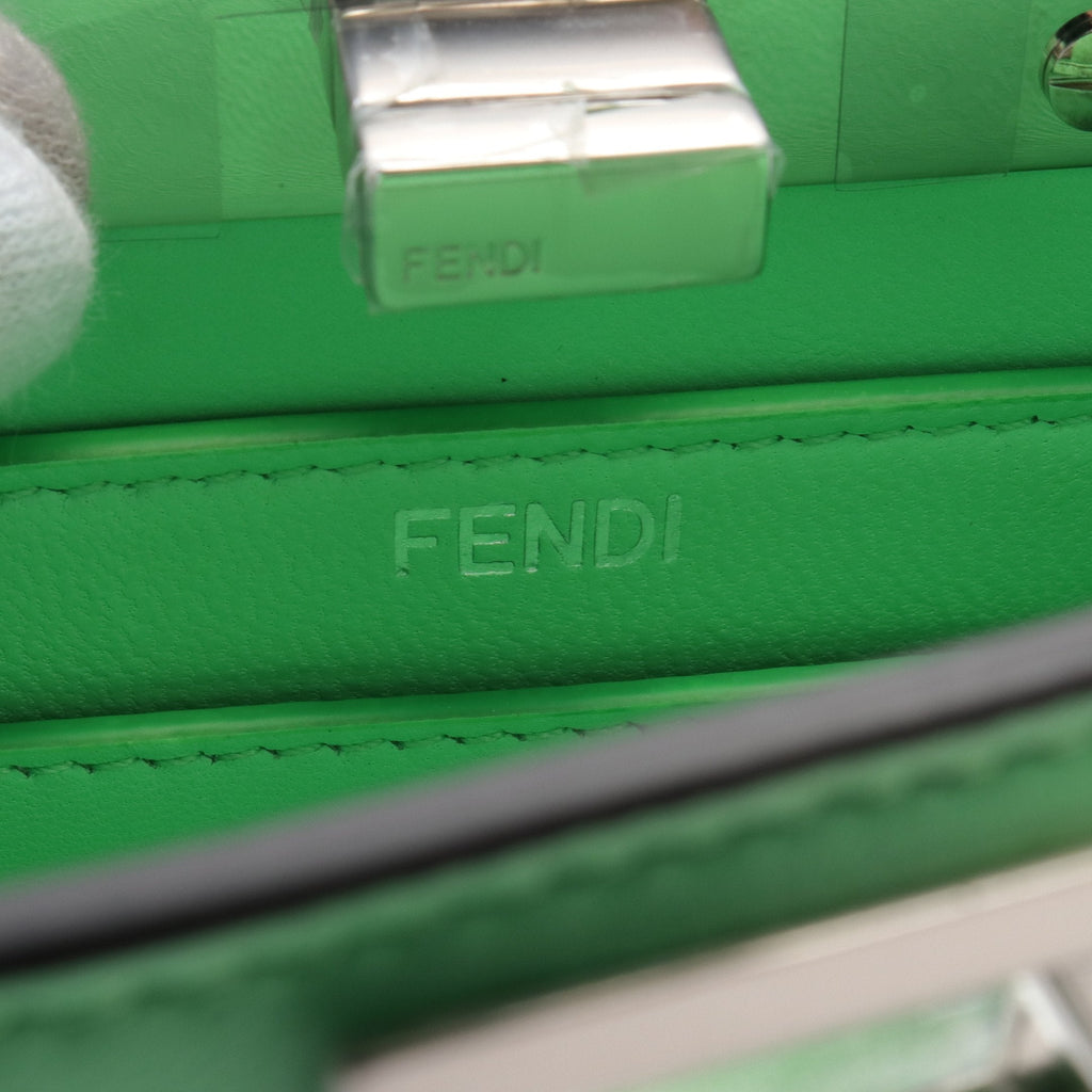 FENDI Peekaboo ISeeU Handbag Leather Yellow-green 2WAY