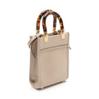 FENDI Sunshine Shopper Mini Handbag Leather Beige 2WAY
