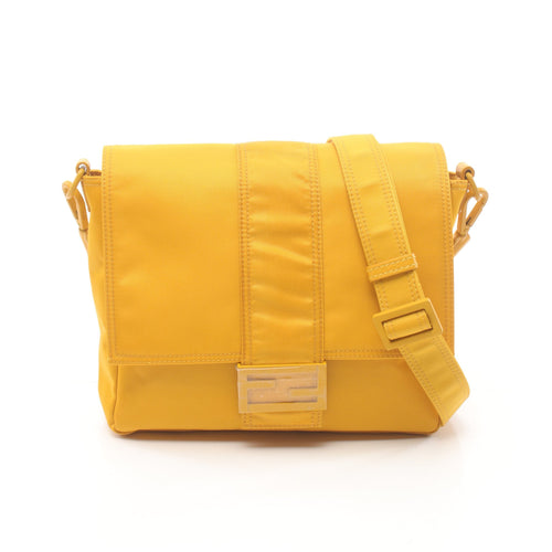 FENDI Baguette Messenger Bag Bucket Messenger Shoulder bag Nylon Yellow