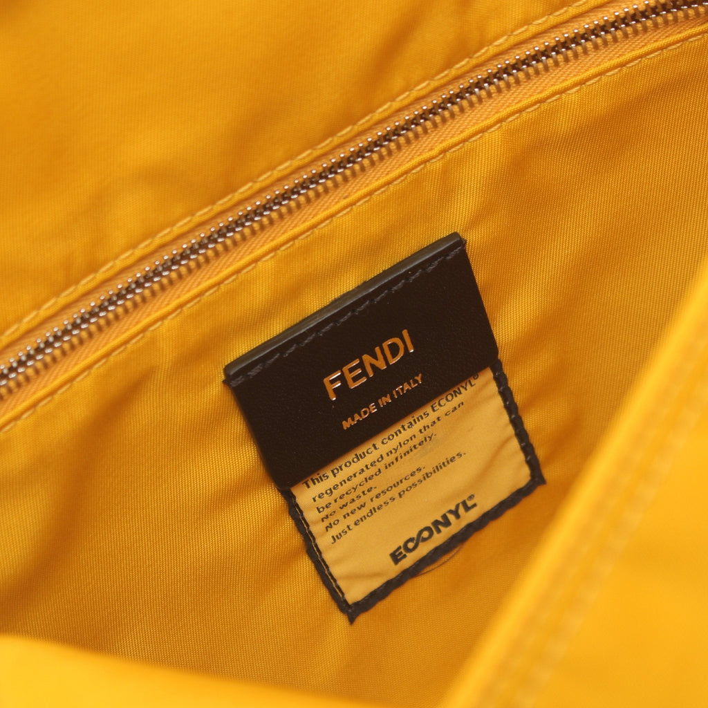 FENDI Baguette Messenger Bag Bucket Messenger Shoulder bag Nylon Yellow