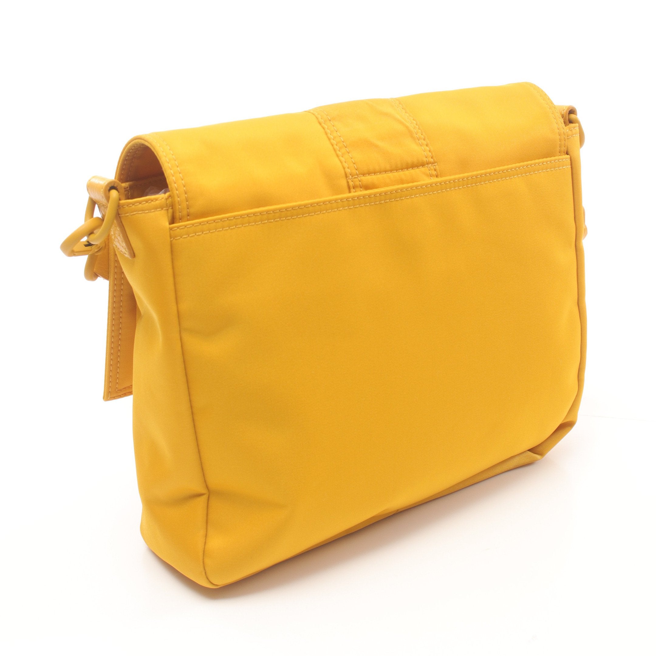 FENDI Baguette Messenger Bag Bucket Messenger Shoulder bag Nylon Yellow