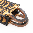 FENDI Handbag Canvas Leather Yellow brown Black 2WAY