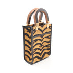 FENDI Handbag Canvas Leather Yellow brown Black 2WAY
