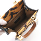 FENDI Handbag Canvas Leather Yellow brown Black 2WAY