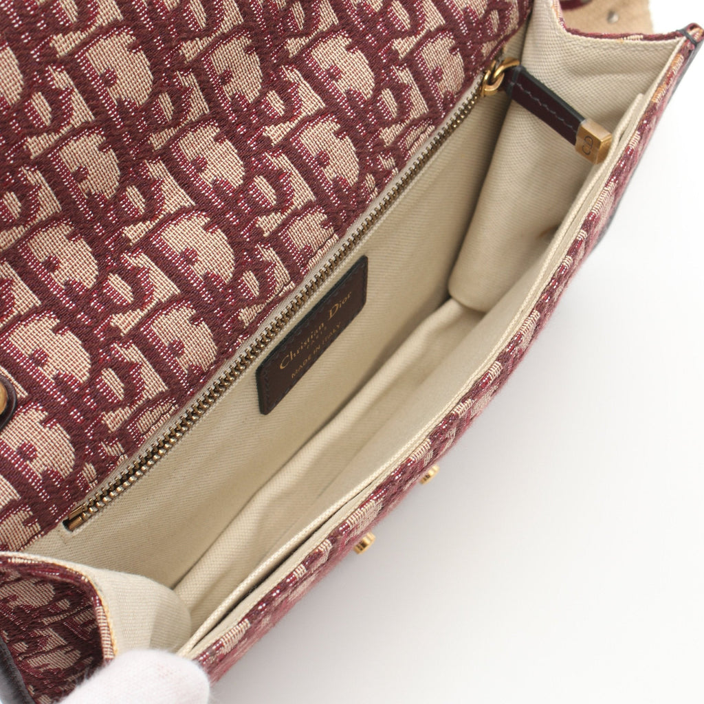 Dior Addict Oblique Shoulder bag Canvas Leather Beige Bordeaux