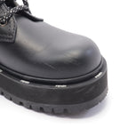 FENDI Lace up Boots Leather Black