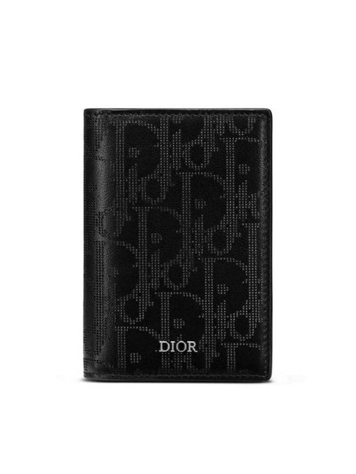 Oblique Galaxy Card Wallet Black Dior