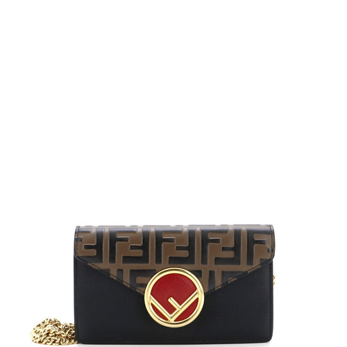 F is Fendi Convertible Belt Bag Leather with Zucca Embossed Detail