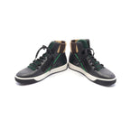 FENDI High cut sneakers Leather Fabric Black Green