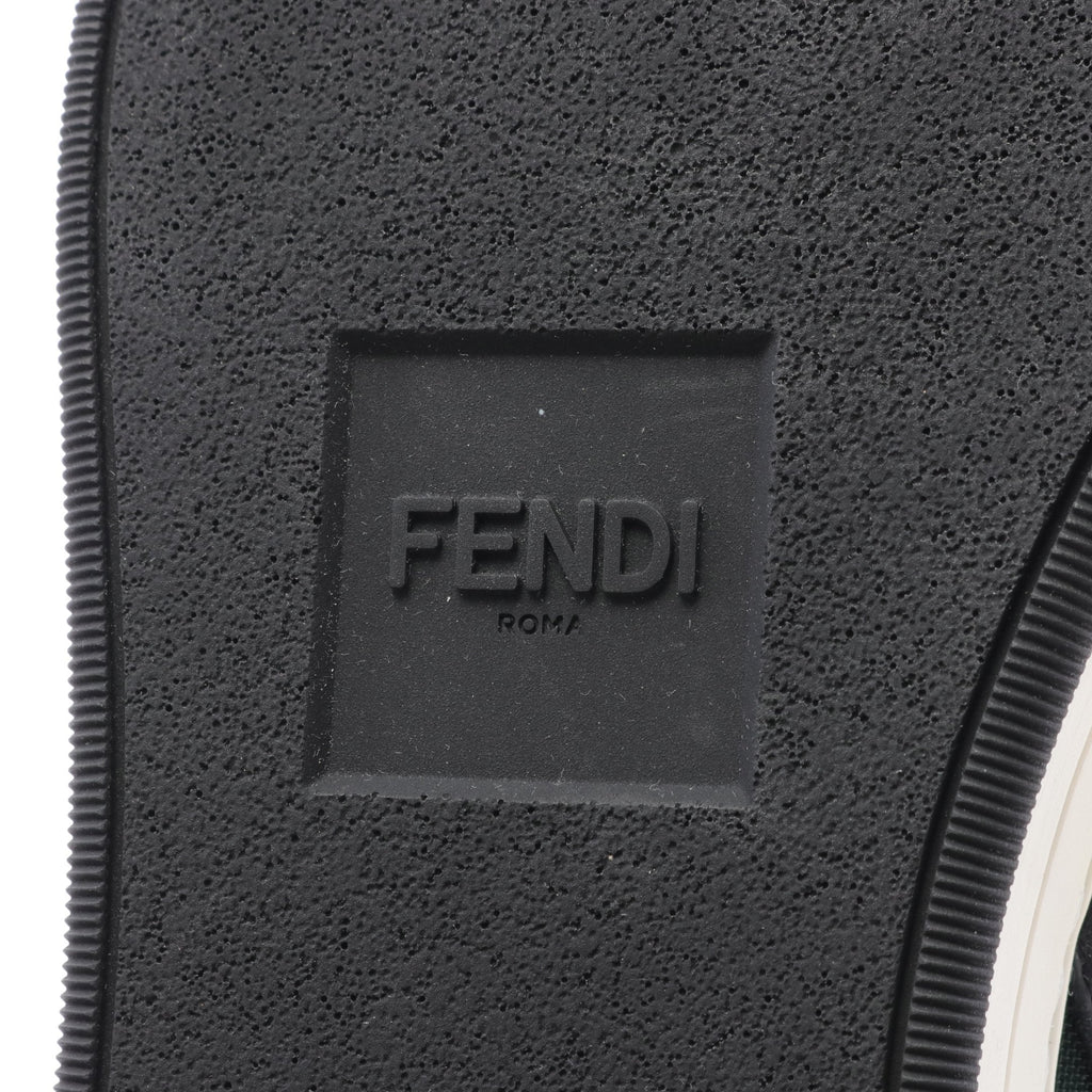 FENDI High cut sneakers Leather Fabric Black Green