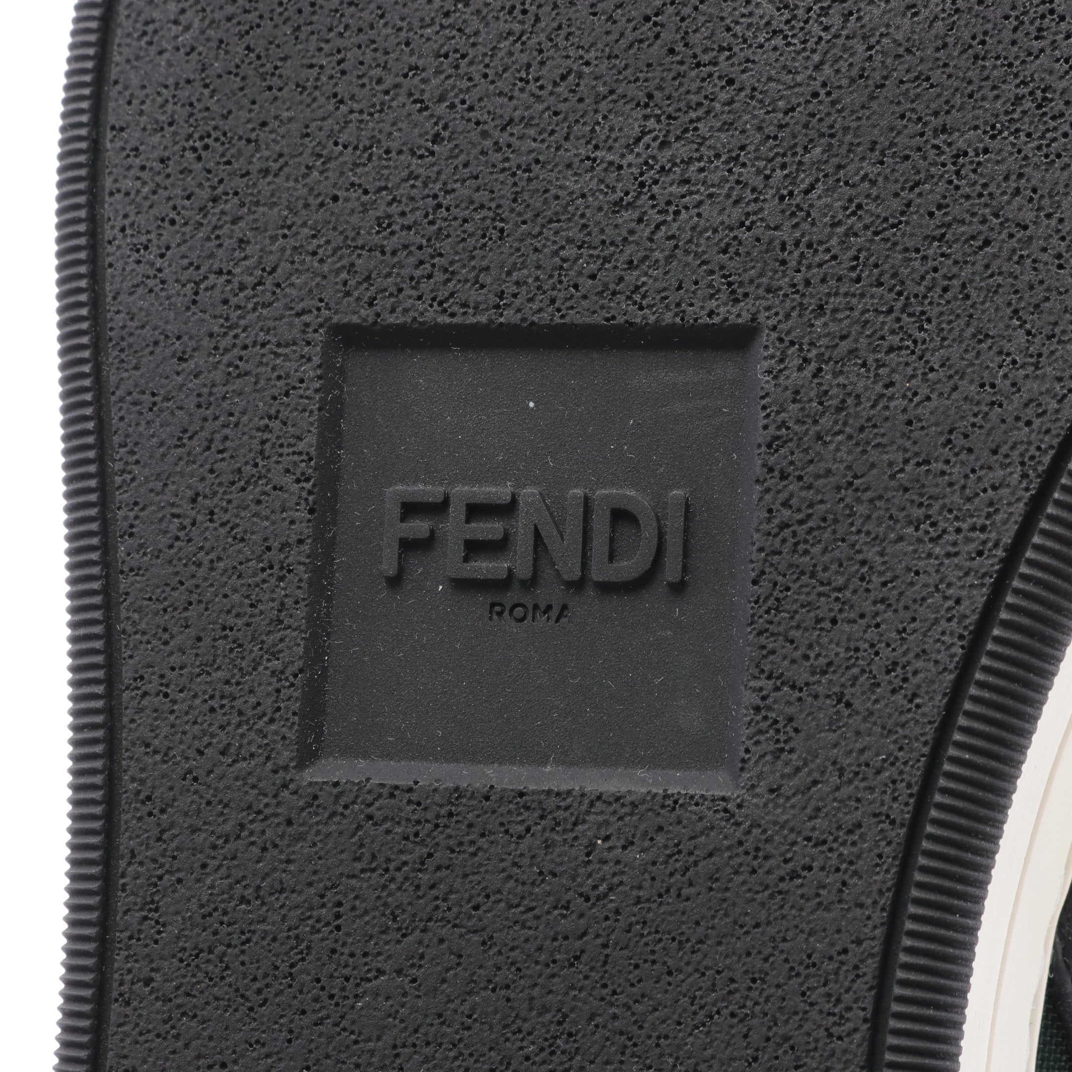 FENDI High cut sneakers Leather Fabric Black Green