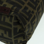 FENDI Zucca Canvas Hand Bag Brown Black Silver93228