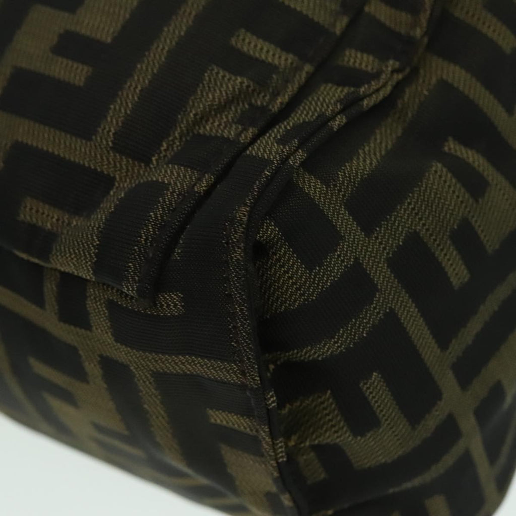FENDI Zucca Canvas Hand Bag Brown Black Silver93228