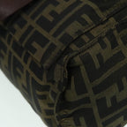 FENDI Zucca Canvas Hand Bag Brown Black Silver93228
