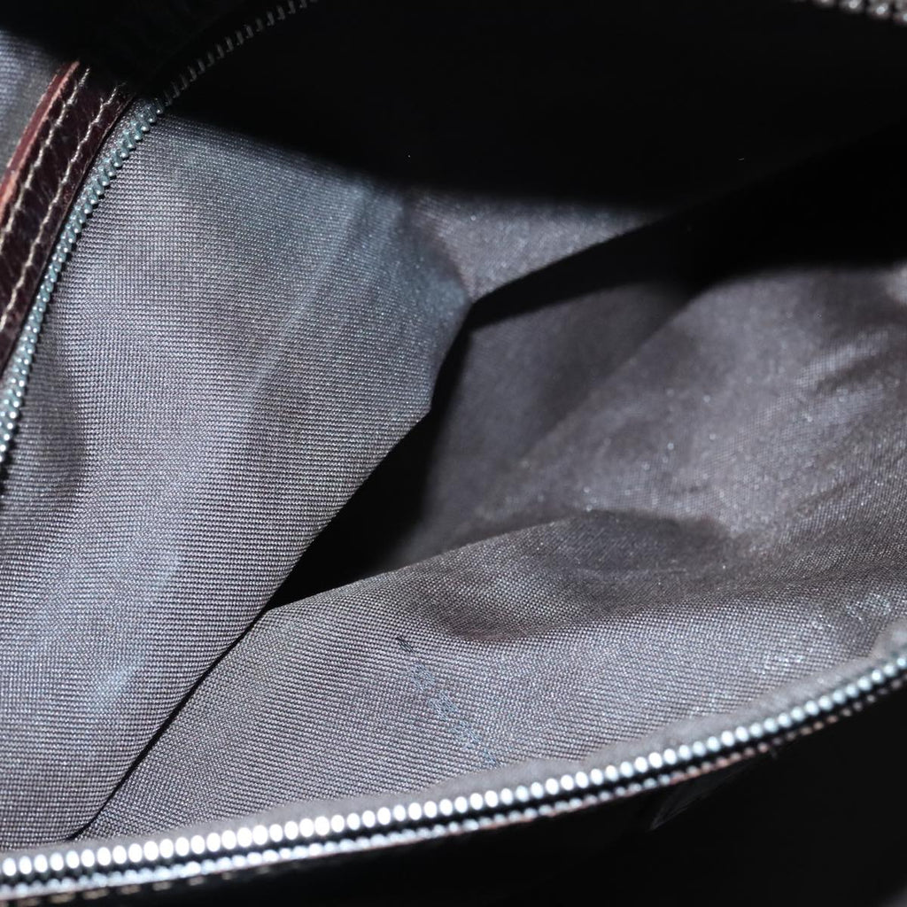 FENDI Zucca Canvas Hand Bag Brown Black Silver93228