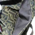FENDI Zucca Canvas Hand Bag Brown Black Silver93228