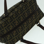 FENDI Zucca Canvas Hand Bag Brown Black Silver93228
