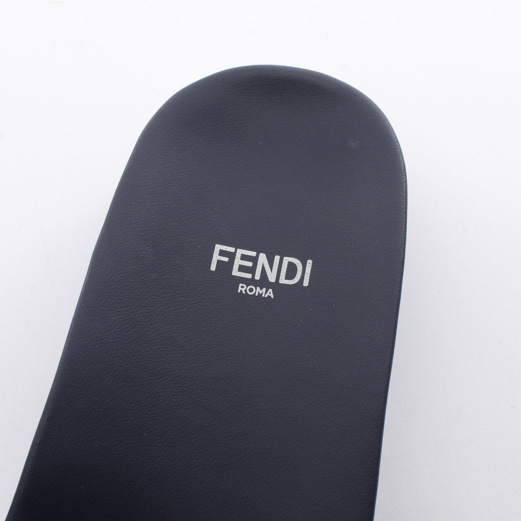 FENDI Slide sandals Fabric Navy Pink Beige Ribbon