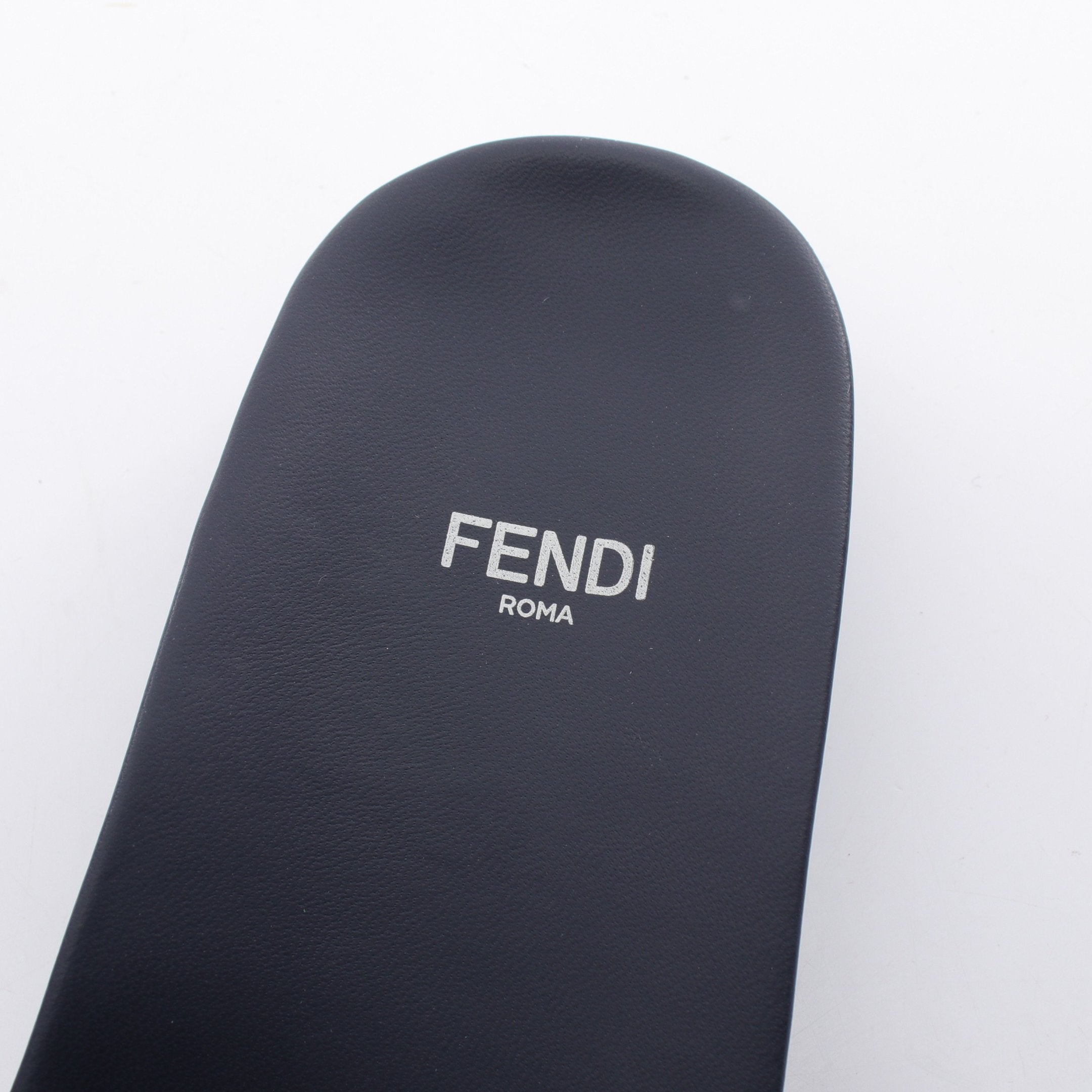 FENDI Slide sandals Fabric Navy Pink Beige Ribbon