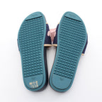 FENDI Slide sandals Fabric Navy Pink Beige Ribbon