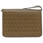 FENDI Zucchino Canvas Shoulder Bag Beige93250