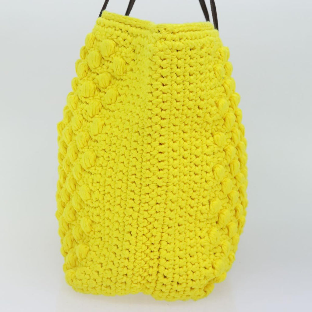 FENDI Tote Bag Cotton Yellow Silver93257