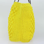 FENDI Tote Bag Cotton Yellow Silver93257