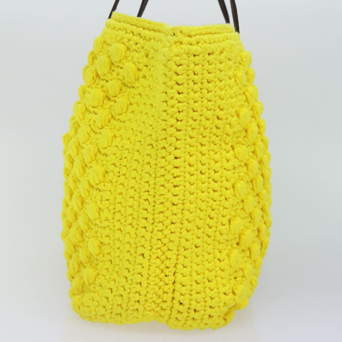 FENDI Tote Bag Cotton Yellow Silver93257