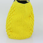 FENDI Tote Bag Cotton Yellow Silver93257