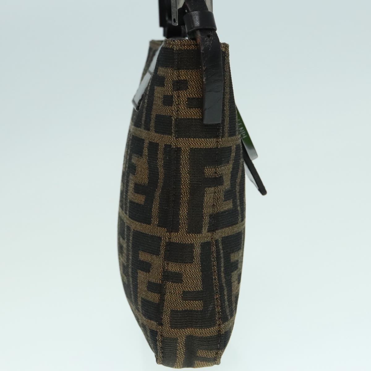 FENDI Zucca Canvas Mamma Baguette Shoulder Bag Black Silver Brown93258