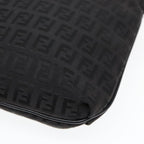 FENDI Zucchino Canvas Shoulder Bag Black93358