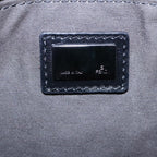 FENDI Zucchino Canvas Shoulder Bag Black93358
